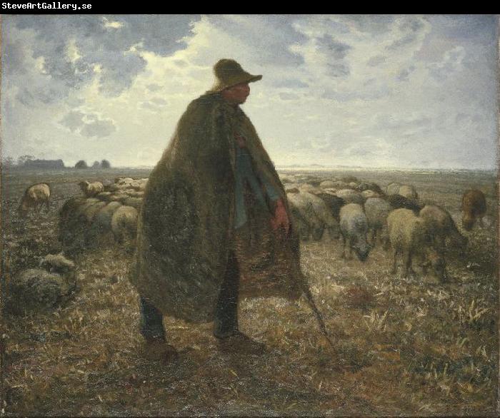 jean-francois millet Shepherd Tending His Flock